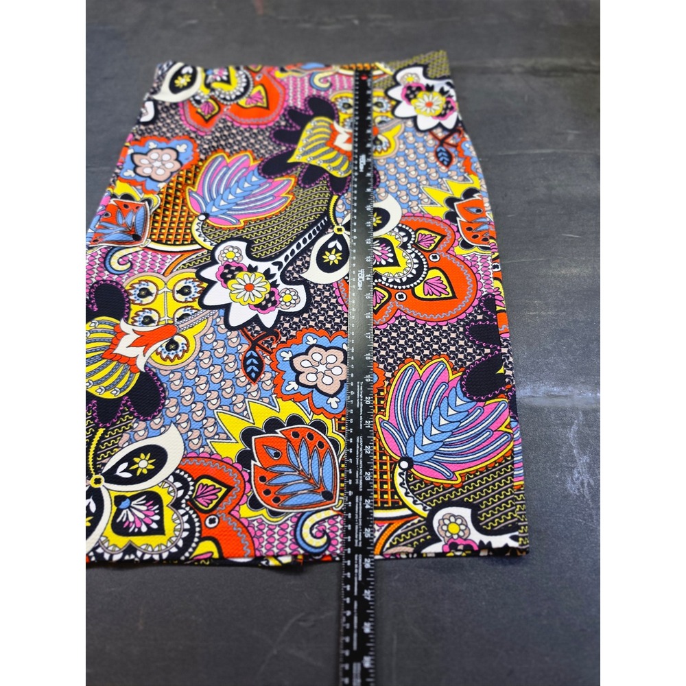 ECI New York Womens Large Multi-Color Psychedelic Floral Paisley Pencil Skirt - Picture 3 of 8